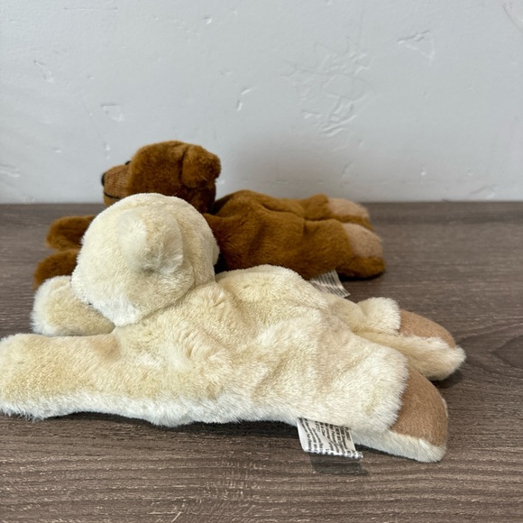 Eddie Bauer Teddy Bears Stuffed Animal Plush Laying Down  8” Beige Brown 1998 - Picture 3 of 9